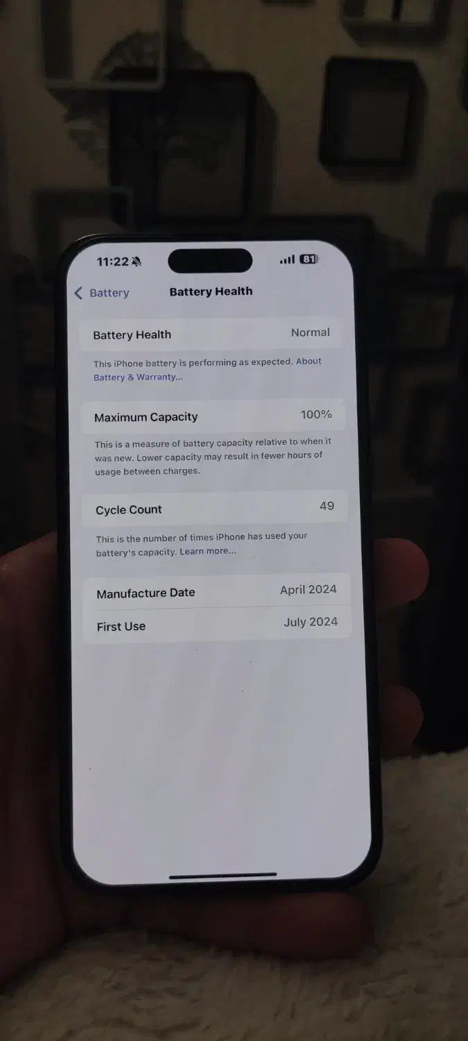 آیفون ۱۵ پرو مکس شارژ سایکل ۴۹|موبایل|فردیس, شهرک گلها|دیوار