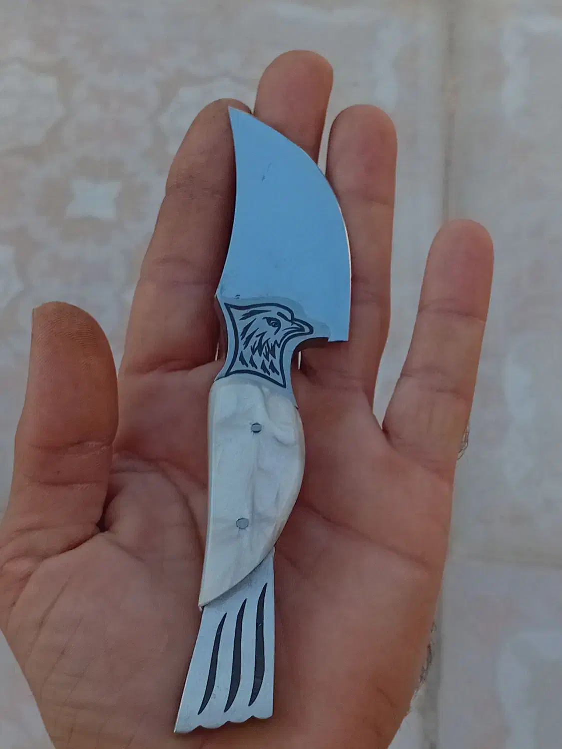 چاقو دست ساز مارک عقاب نو نو دسته سنگی|کلکسیون اشیاء عتیقه|مسجد سلیمان, |دیوار