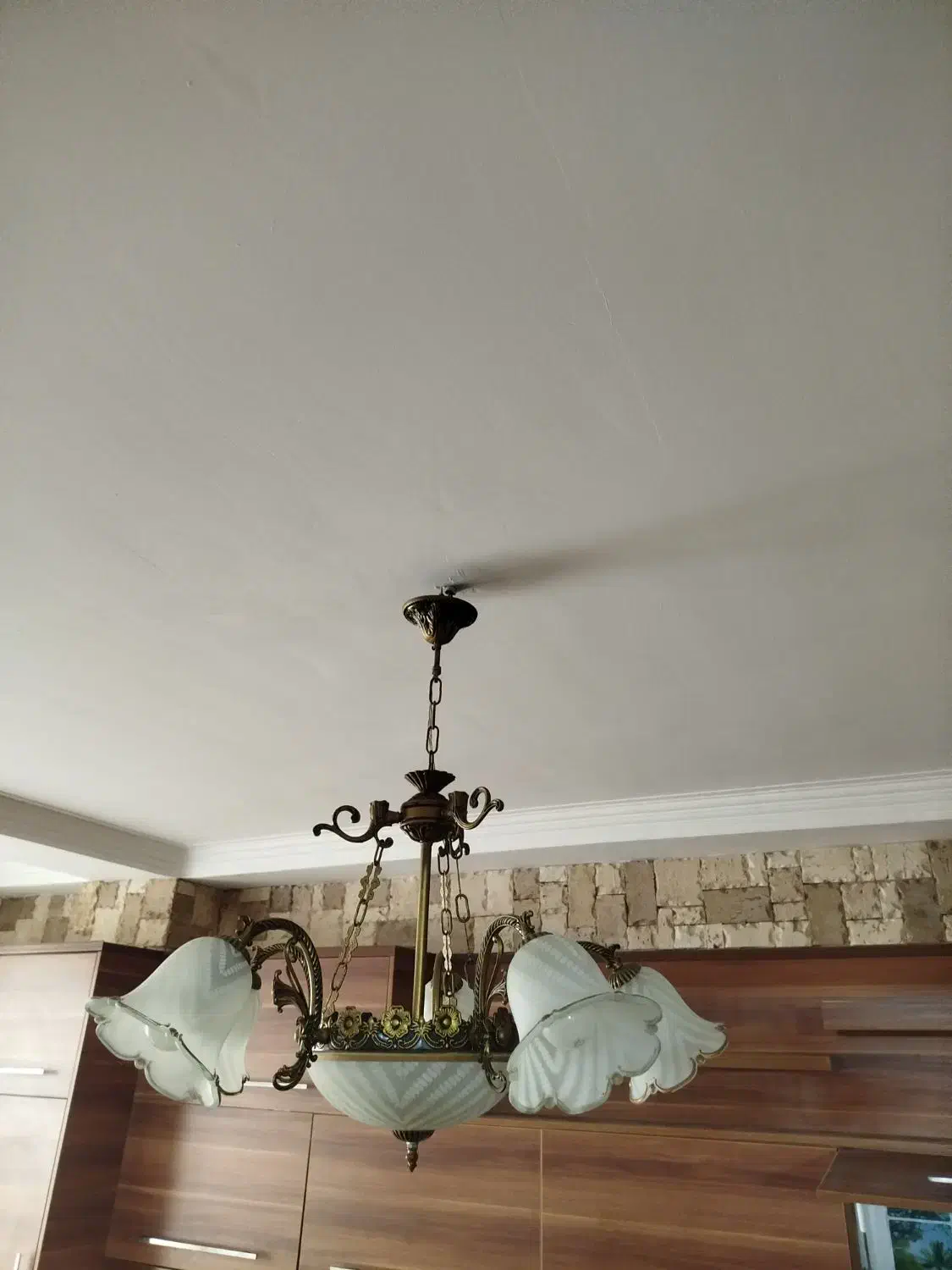 لوستر 5شاخه برنز|لوستر و چراغ آویز|قزوین, |دیوار