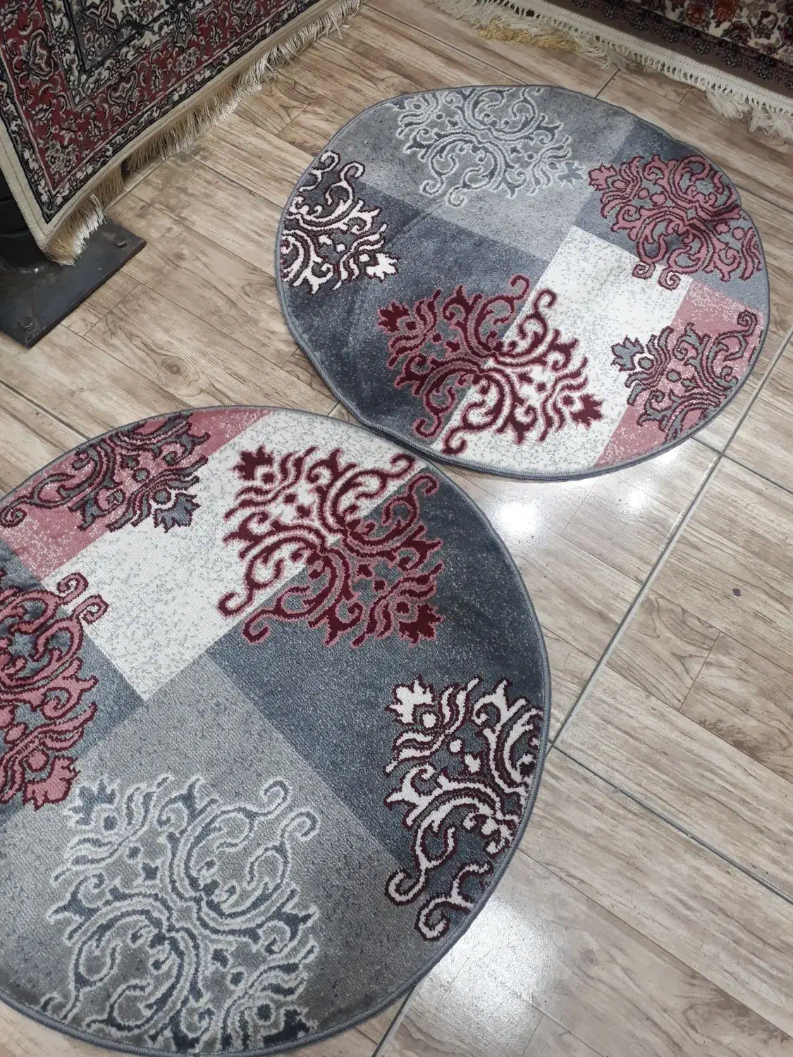 فرش دایره سایز ۸۰×۸۰ فرش گرد فانتزی طوسی ضخیم|فرش|تبریز, |دیوار