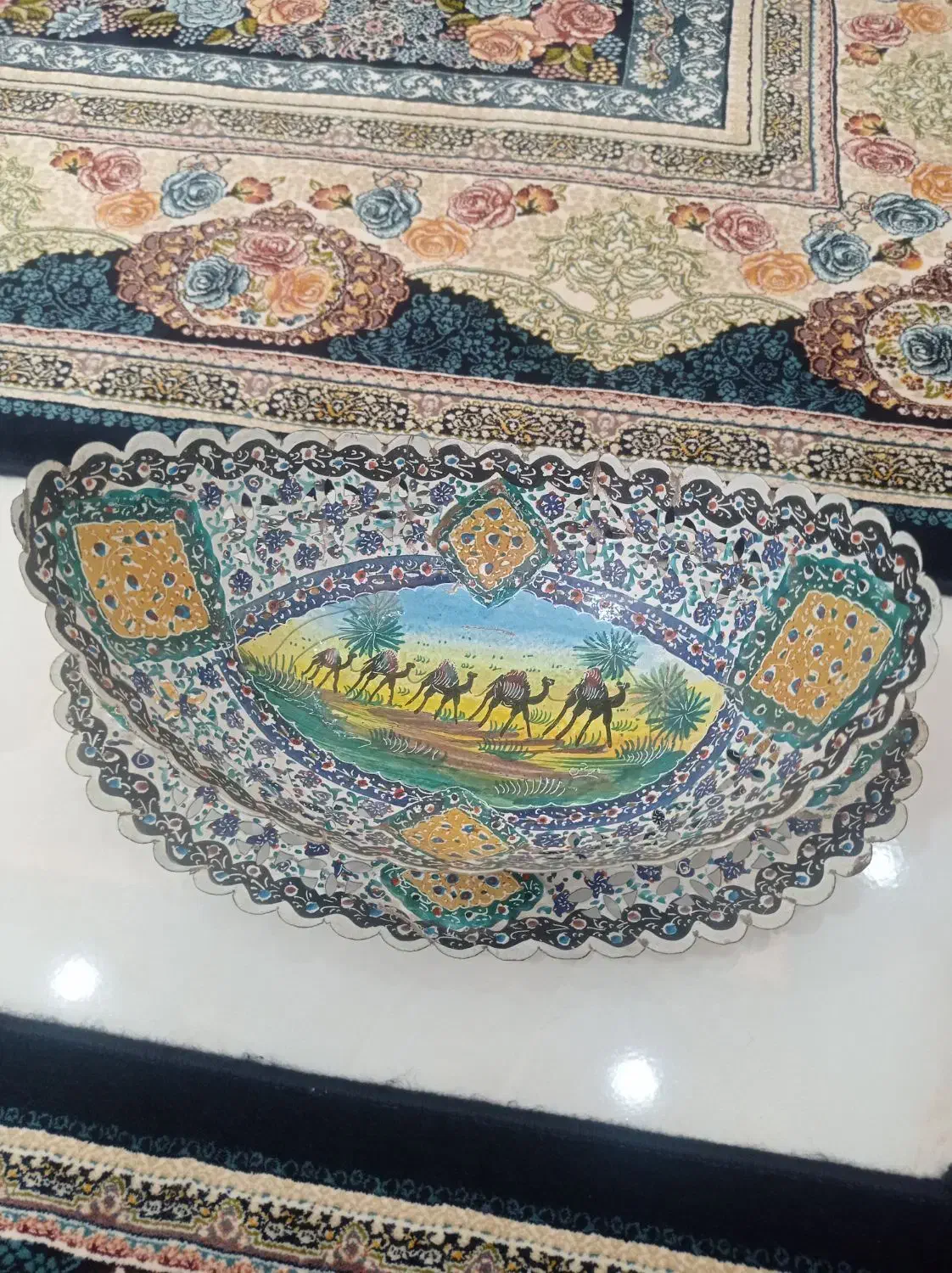 کشکول ودیس مسی قدیمی|کلکسیون اشیاء عتیقه|اقبالیه, |دیوار