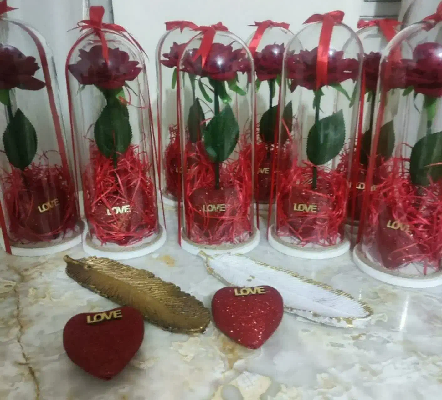 باکس گل شیشه ای ورق طلایی کادویی تولد و...|گل مصنوعی|تبریز, |دیوار