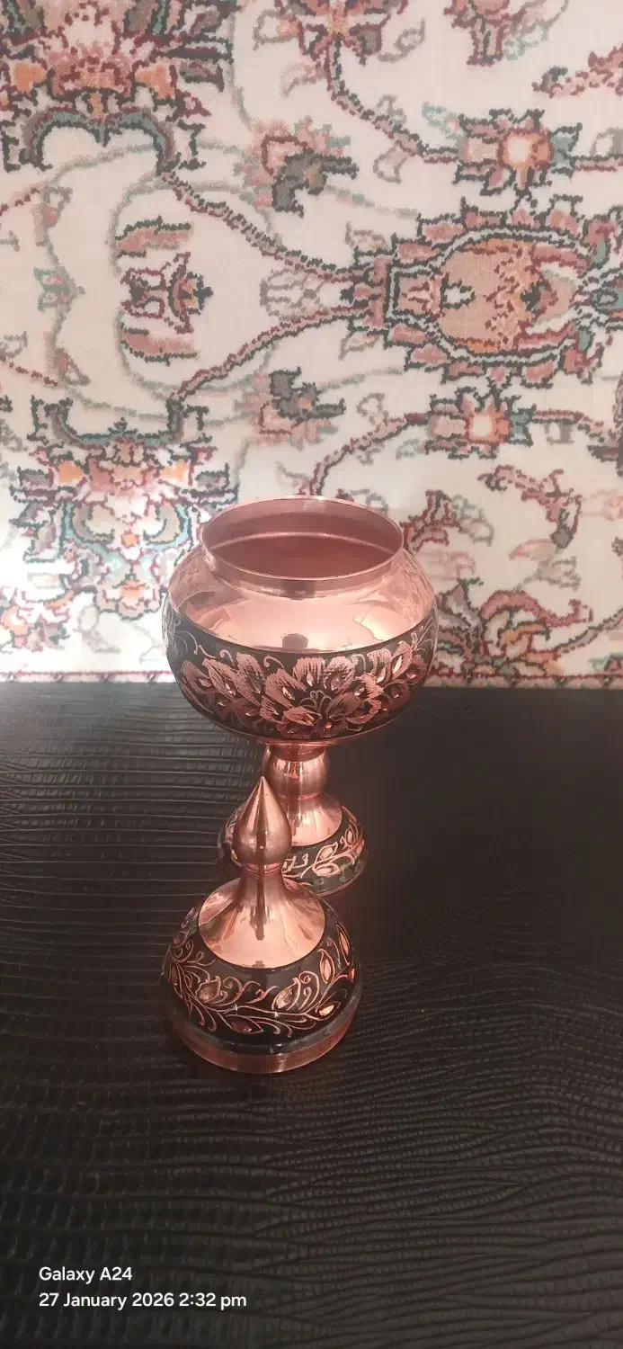 قندان الماس تراش مسی|صنایع دستی و سایر لوازم تزئینی|ری, شهادت|دیوار