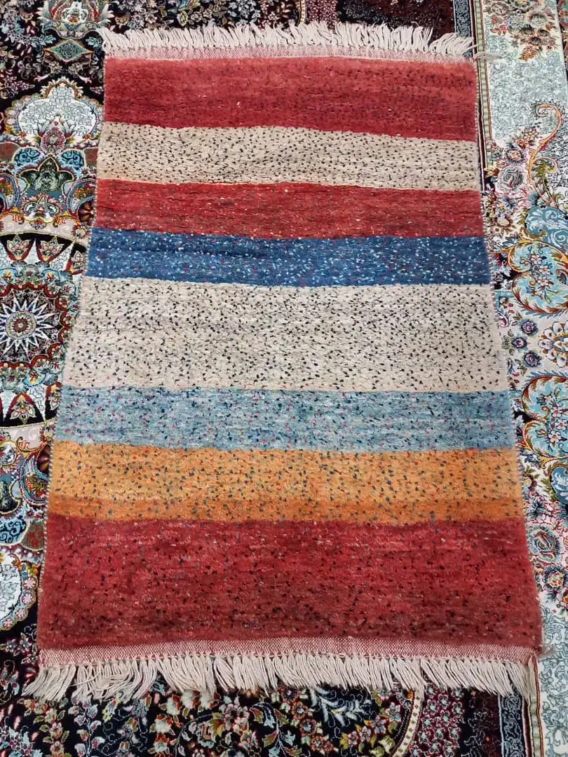 قالیچه پشمی دستباف طرح مدرن راه راه|فرش|شیراز, بریجستون|دیوار