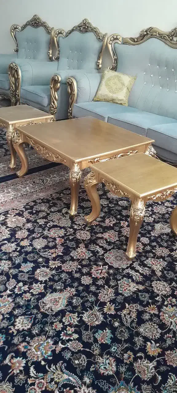 مبل ۹ نفره استیل سلطنتی با۲عسلی ومیز وسط|مبلمان خانگی و میز عسلی|تهران, افسریه جنوبی|دیوار