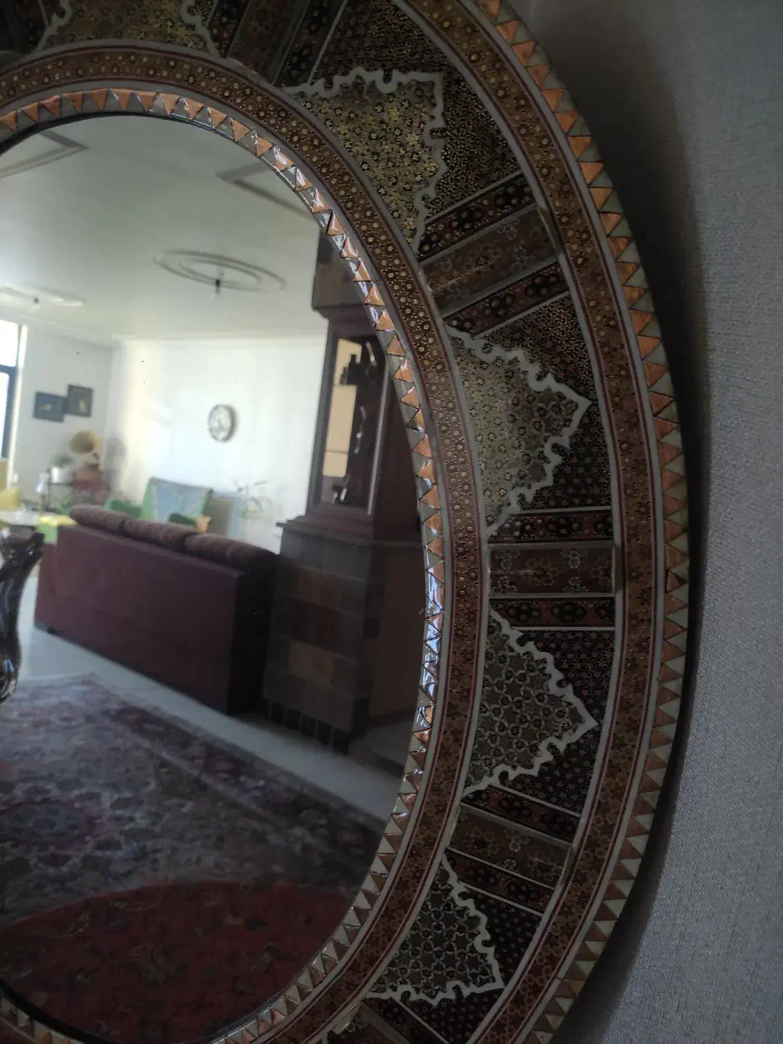 آینه وشمدان خاتم|صنایع دستی و سایر لوازم تزئینی|اصفهان, بهارستان (مخابرات)|دیوار