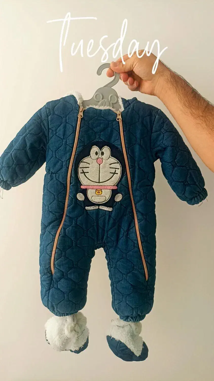 کاپشن سرهمی داخل خز همراه پاپوش|کفش و لباس بچه|اردکان, |دیوار