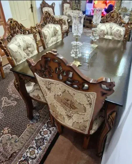 غذاخوری چهارنفره چوب راش بسیار تمیز و درحد نو|میز و صندلی غذاخوری|سراب, |دیوار