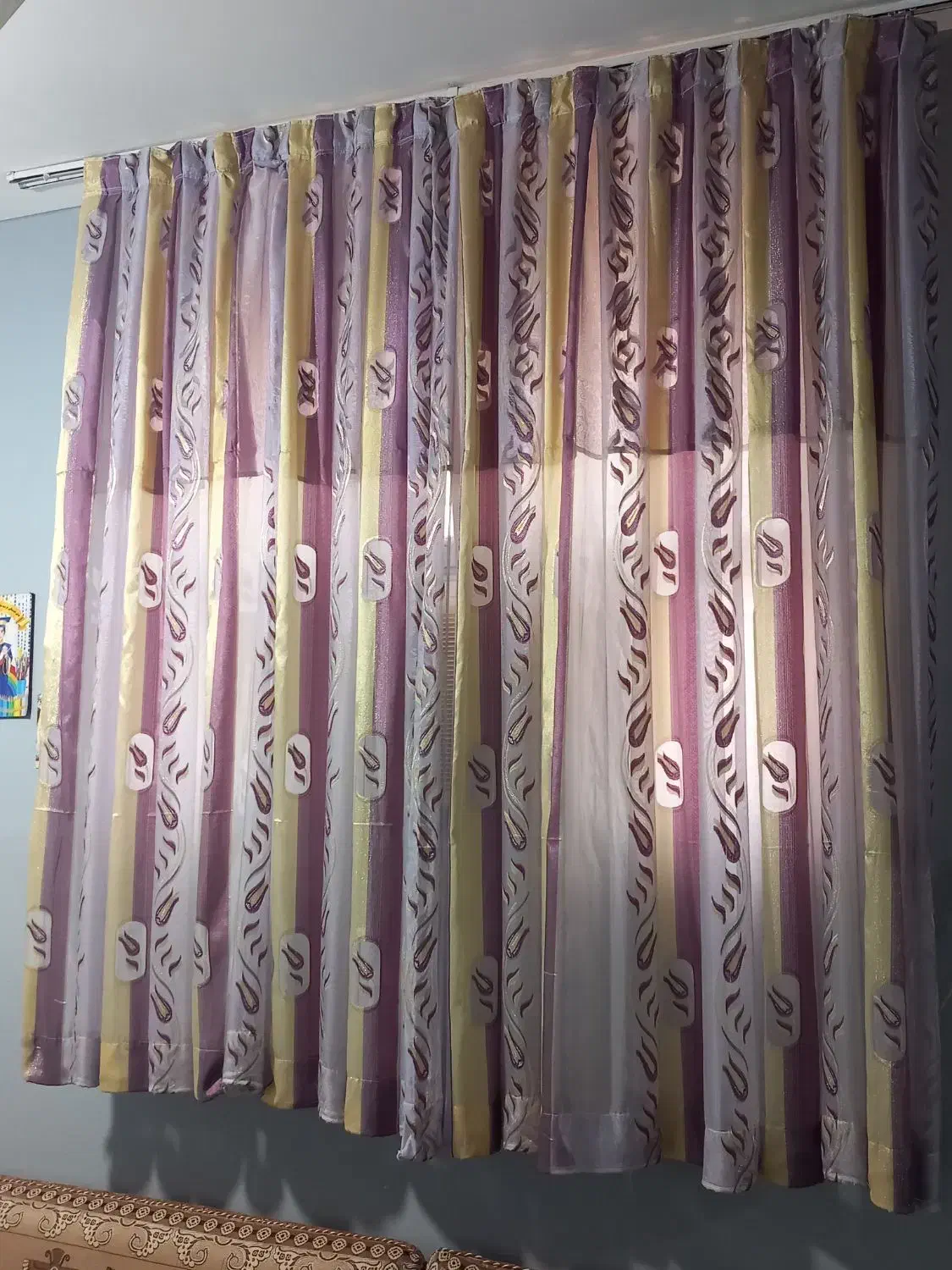 سلام  پرده دوتیکه کاملا تمیز|پرده، رانر، رومیزی|اهواز, پردیس|دیوار