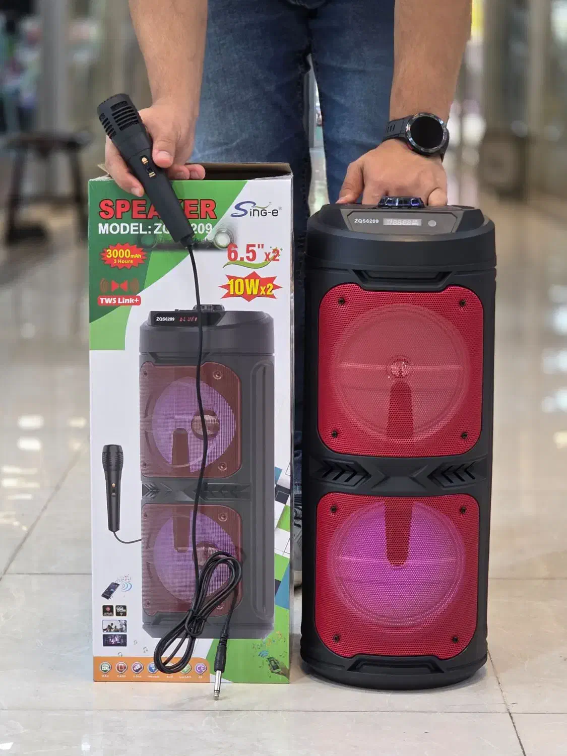 اسپیکر شارژی قابل حمل با میکرفون 6209|پخش‌کننده همراه|شهریار, شهریار|دیوار