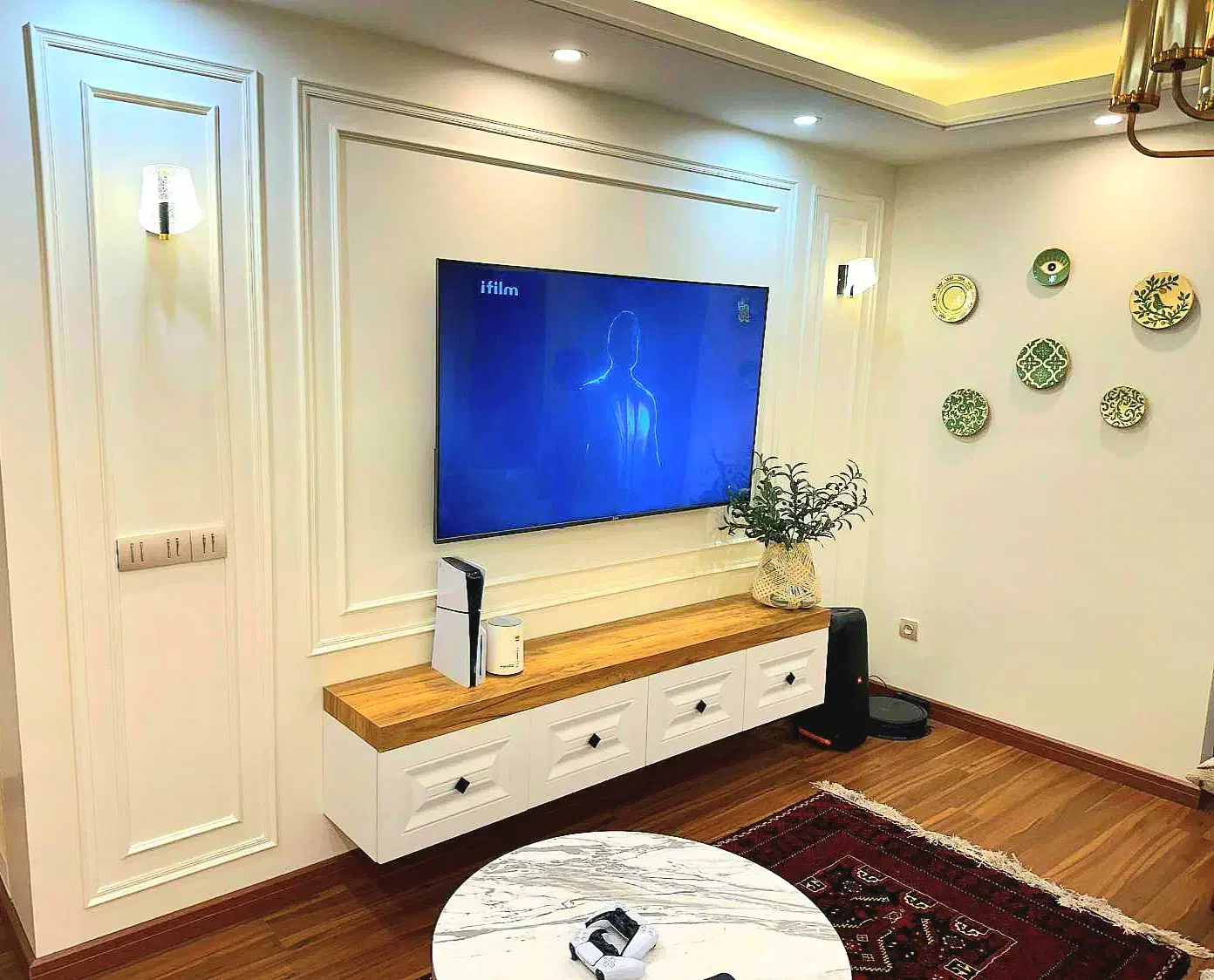 دکورتلویزیون مرکز قاب بندی رشت قرنیز کاغذدیواری|خدمات پیشه و مهارت|رشت, صفاری|دیوار