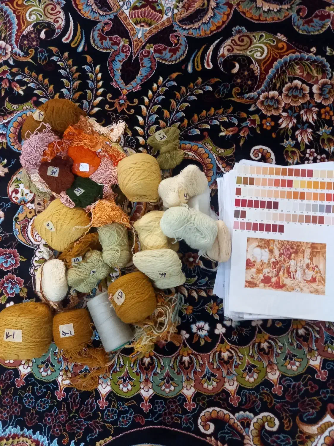 نقشه شماره بافی عروسی شاهزاده با نخ مرینوس|تابلو فرش|اردبیل, |دیوار