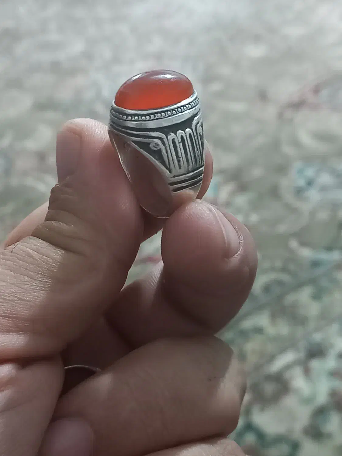 عقیق کهنه رکاب تهماسبی کهنه دست نخورده|جواهرات|قم, ولیعصر|دیوار