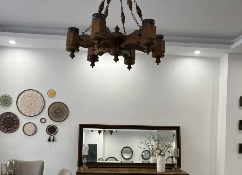 لوستر ۶شاخه چوب راش|لوستر و چراغ آویز|تهران, نصرت|دیوار