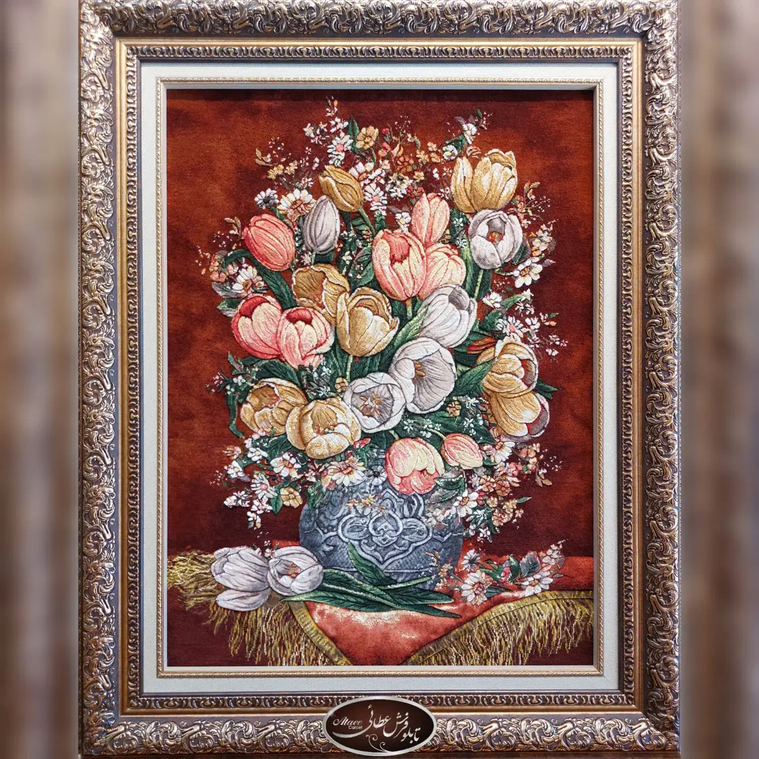 تابلو فرش گل لاله دستباف|تابلو فرش|تهران, نارمک|دیوار