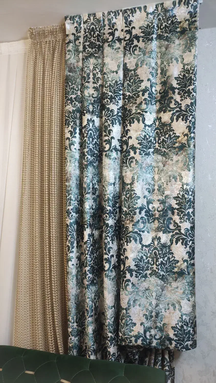 دستک پرده سبز رنگ|پرده، رانر، رومیزی|مشهد, ایثارگران|دیوار