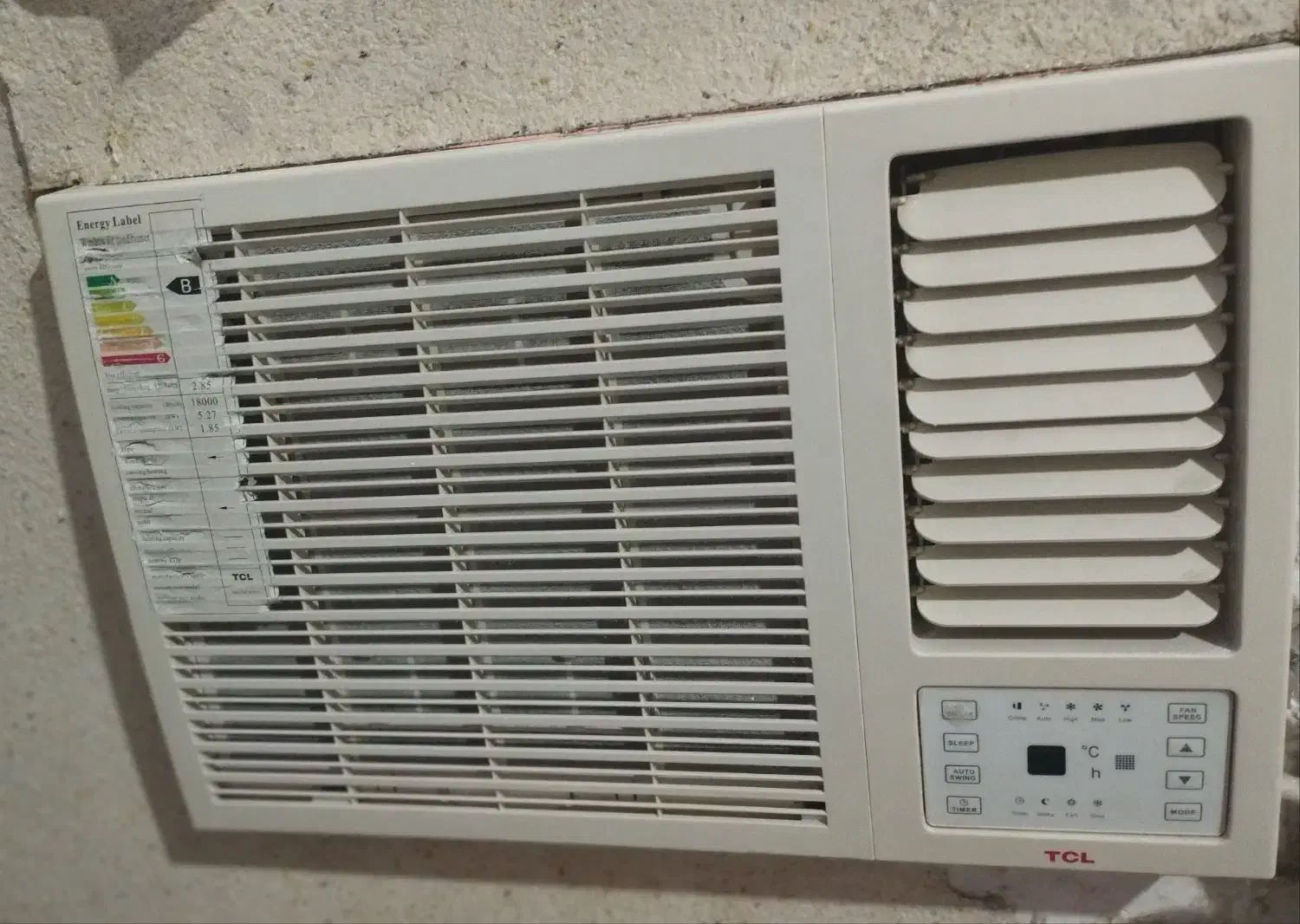 کولر پنجره ای TCL در حد نو|کولر گازی و فنکوئل|رشت, سلیمانداراب|دیوار