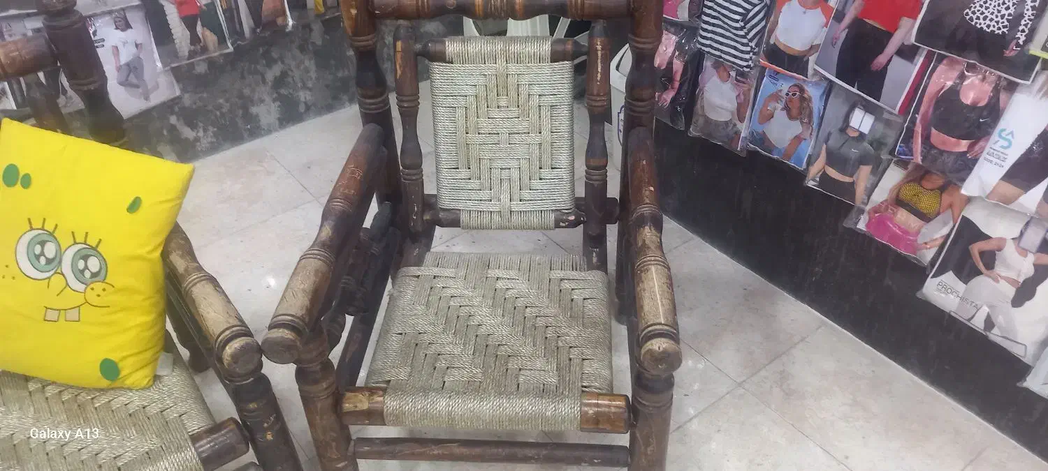 فروش مبل چوبی حصیری|مبلمان خانگی و میز عسلی|خرم‌آباد, |دیوار