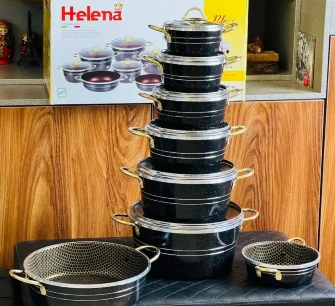 سرویس قابلمه14پارچه گرانیتی لانه زنبوری هلنانونو|ظروف پختوپز|مریوان, |دیوار