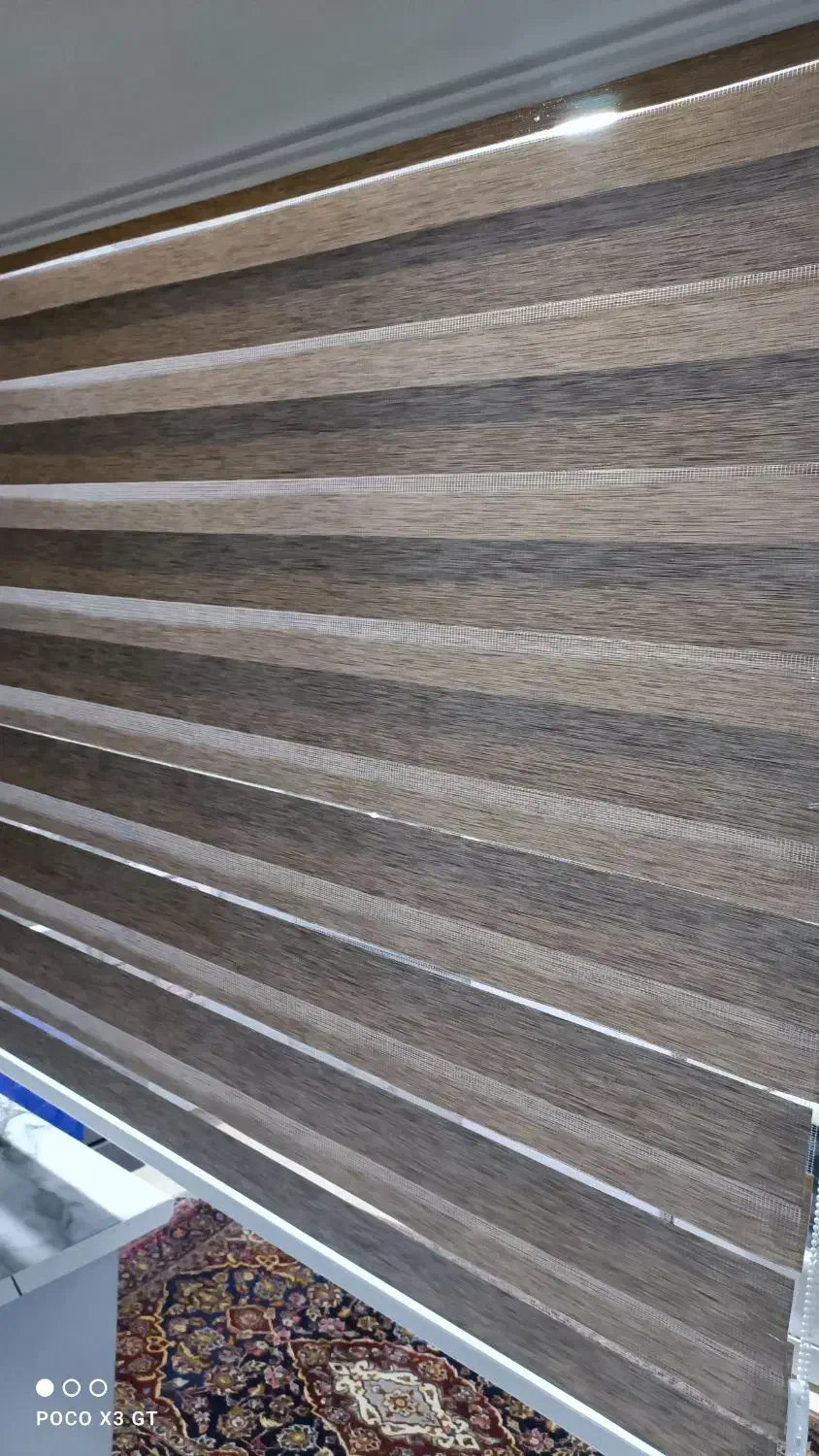 پرده زبرا قهوه‌ای روشن|پرده، رانر، رومیزی|فردیس, ثابتی|دیوار