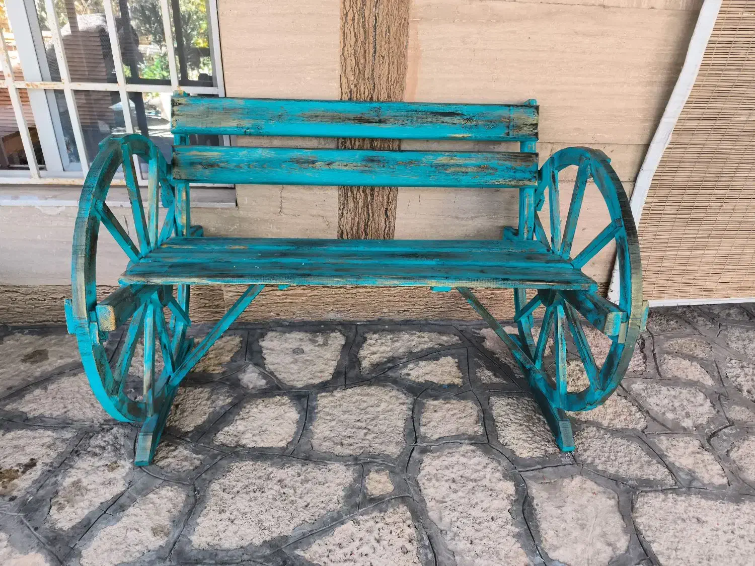 نیمکت چوبی فانتزی|صندلی و نیمکت|گلمکان, |دیوار