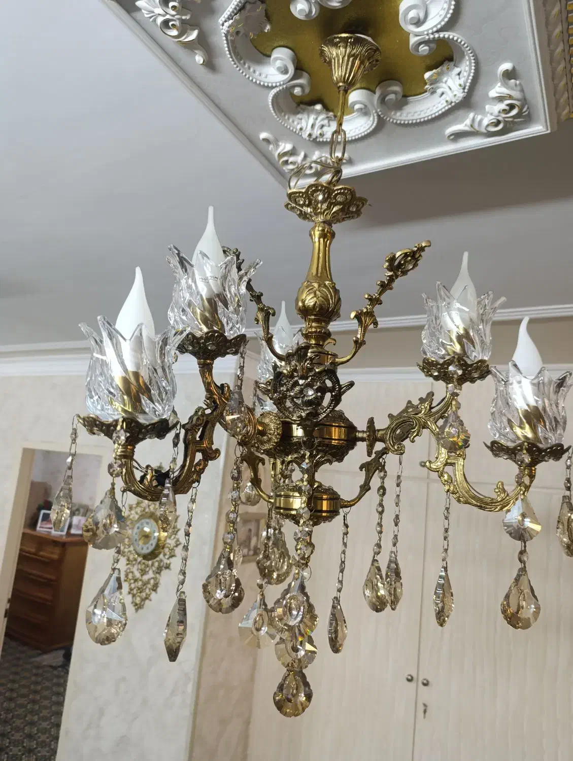 لوستر برنجی|لوستر و چراغ آویز|تهران, بهارستان|دیوار