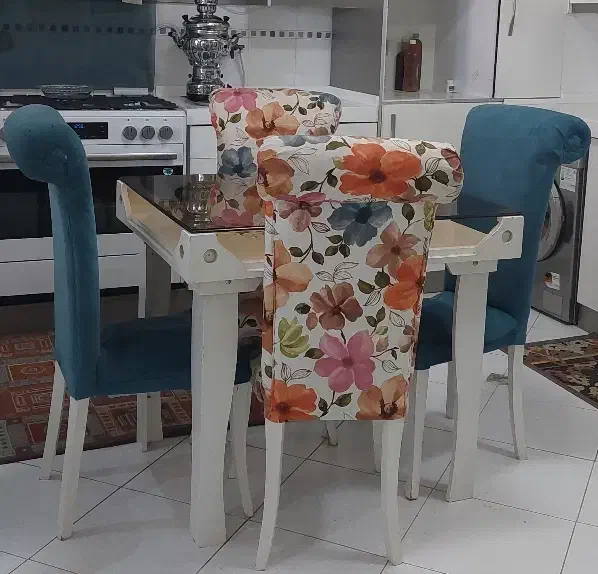 میز صبحانه خوری 4 نفره|میز و صندلی غذاخوری|ابریشم, |دیوار