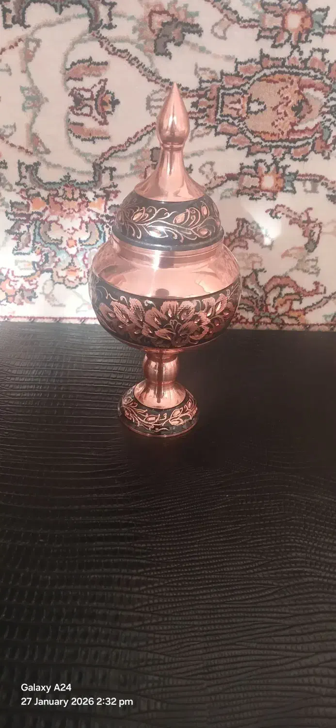 قندان الماس تراش مسی|صنایع دستی و سایر لوازم تزئینی|ری, شهادت|دیوار