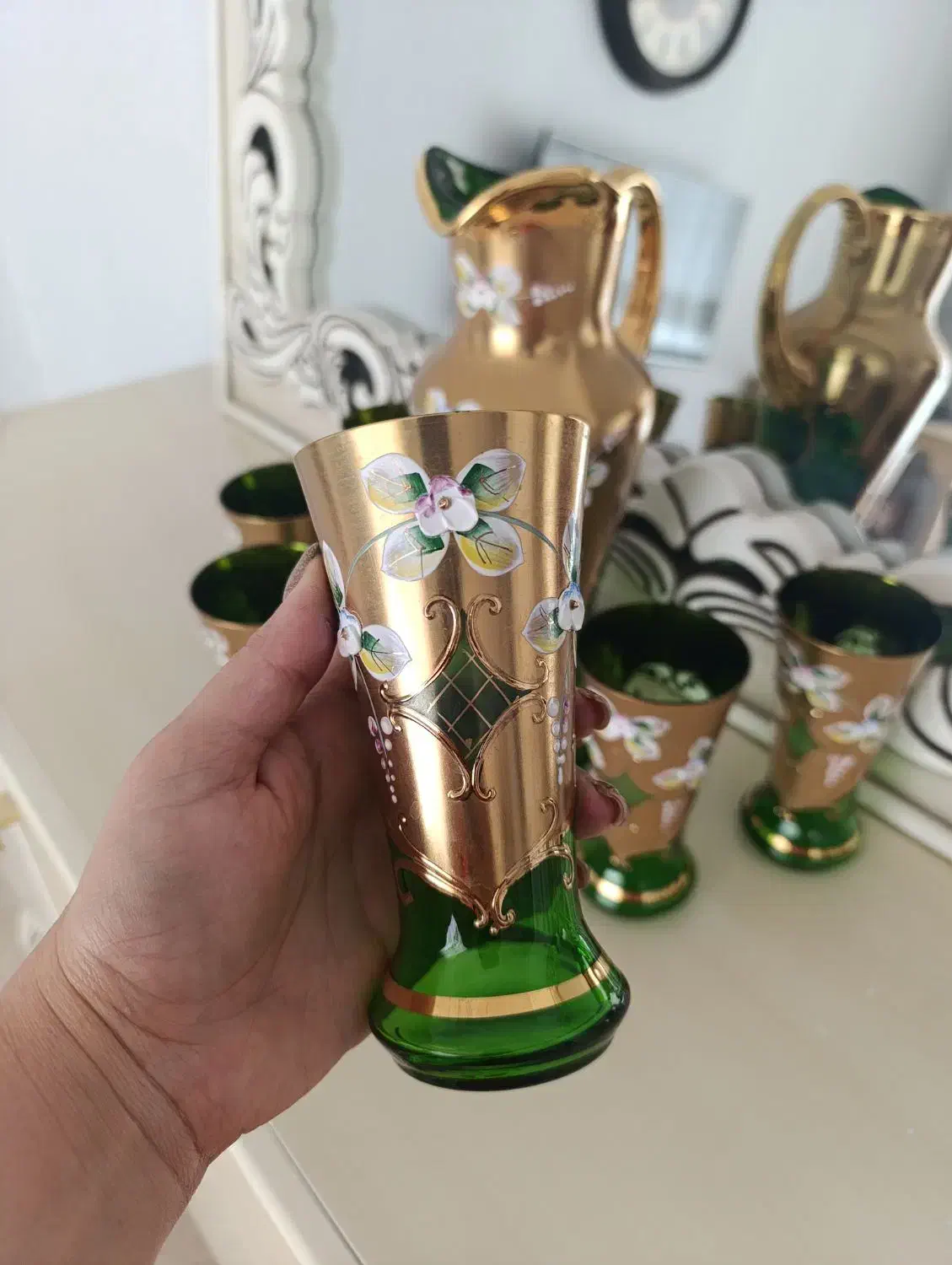 پارچ و لیوان اگرمن اصل|کلکسیون اشیاء عتیقه|قزوین, |دیوار