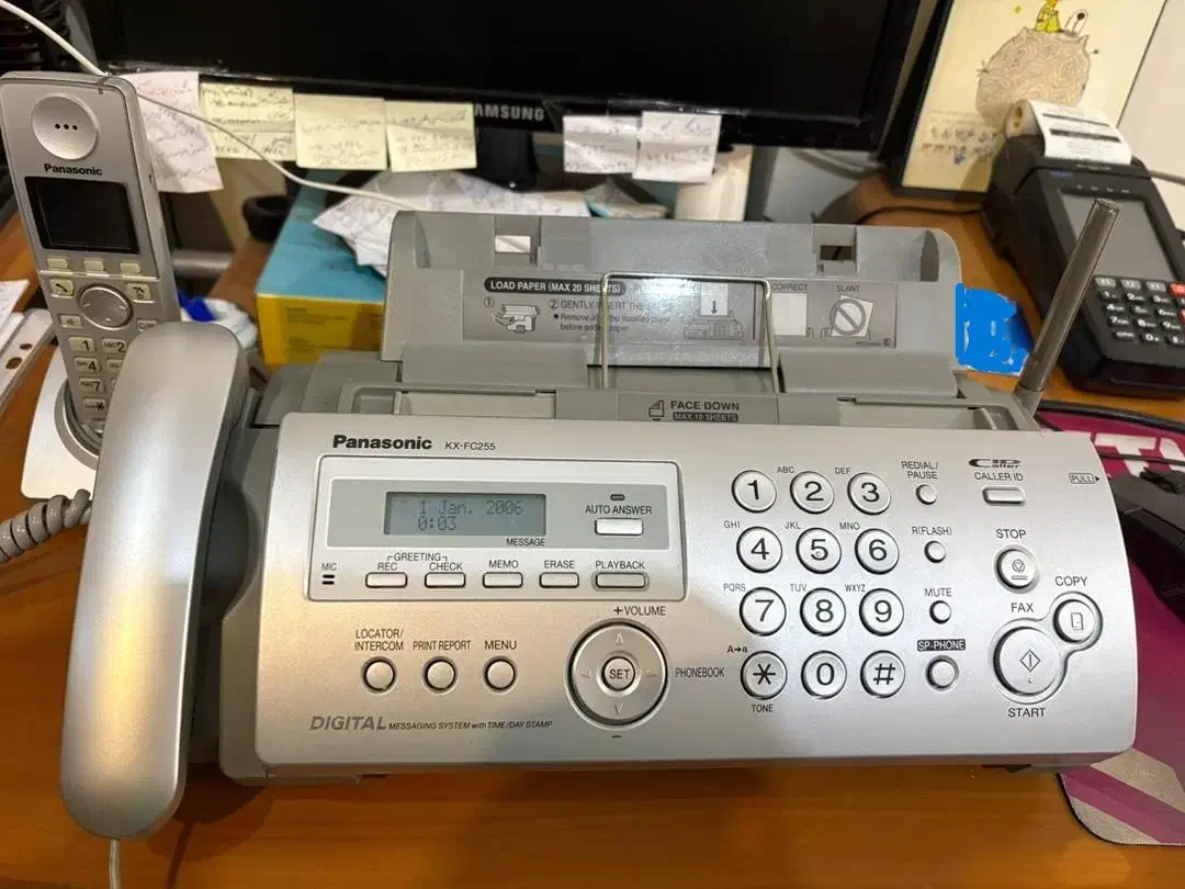 تلفکس با گوشی بی سیسم پاناسونیک|پرینتر، اسکنر، کپی، فکس|تهران, ازگل|دیوار