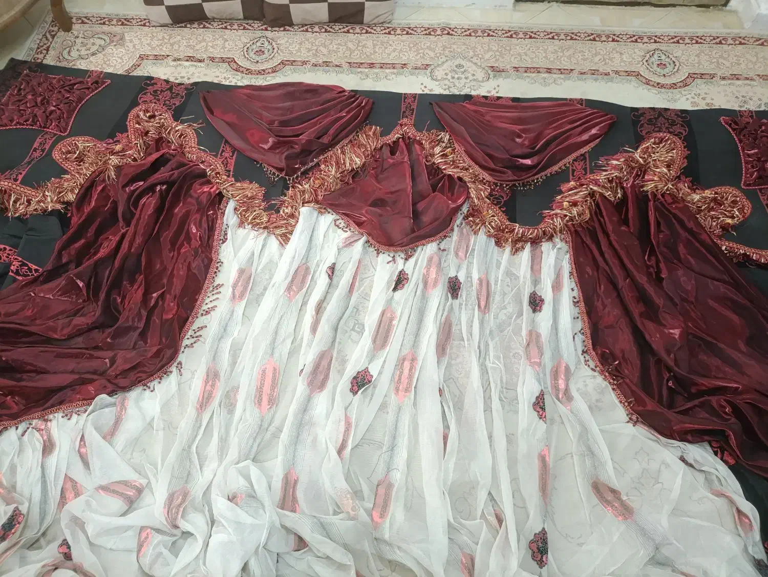 پرده والان دار زیبا با رومیزی و...|پرده، رانر، رومیزی|چناران, |دیوار