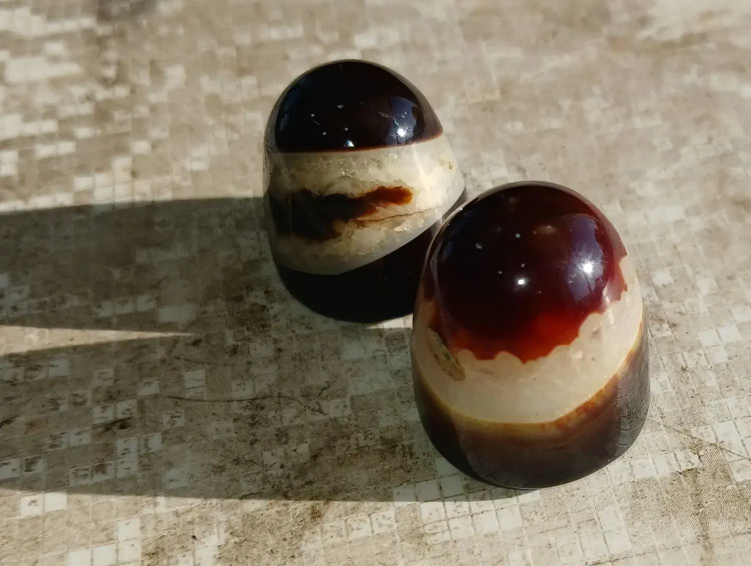 سنگهای موکل دار جفت شده سلطانی عقیق سلیمانی|جواهرات|کارون, |دیوار