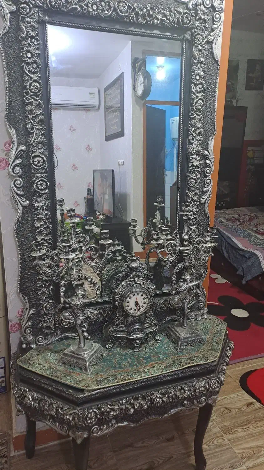 آینه وکنسول همراه ساعت وشمعدان|آینه|اهواز, اسلام آباد غربی|دیوار