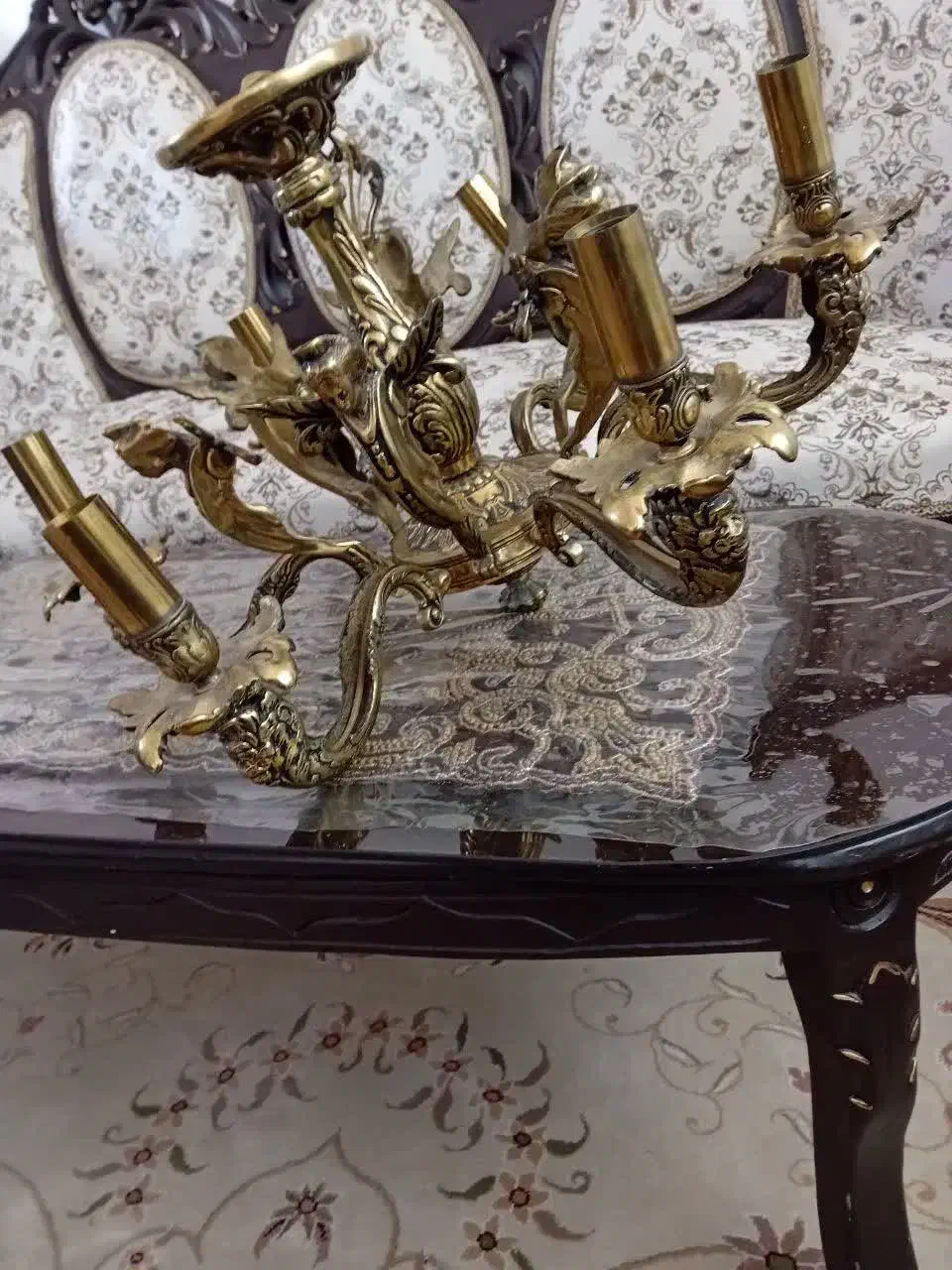 لوستر برنجی|لوستر و چراغ آویز|رودهن, |دیوار