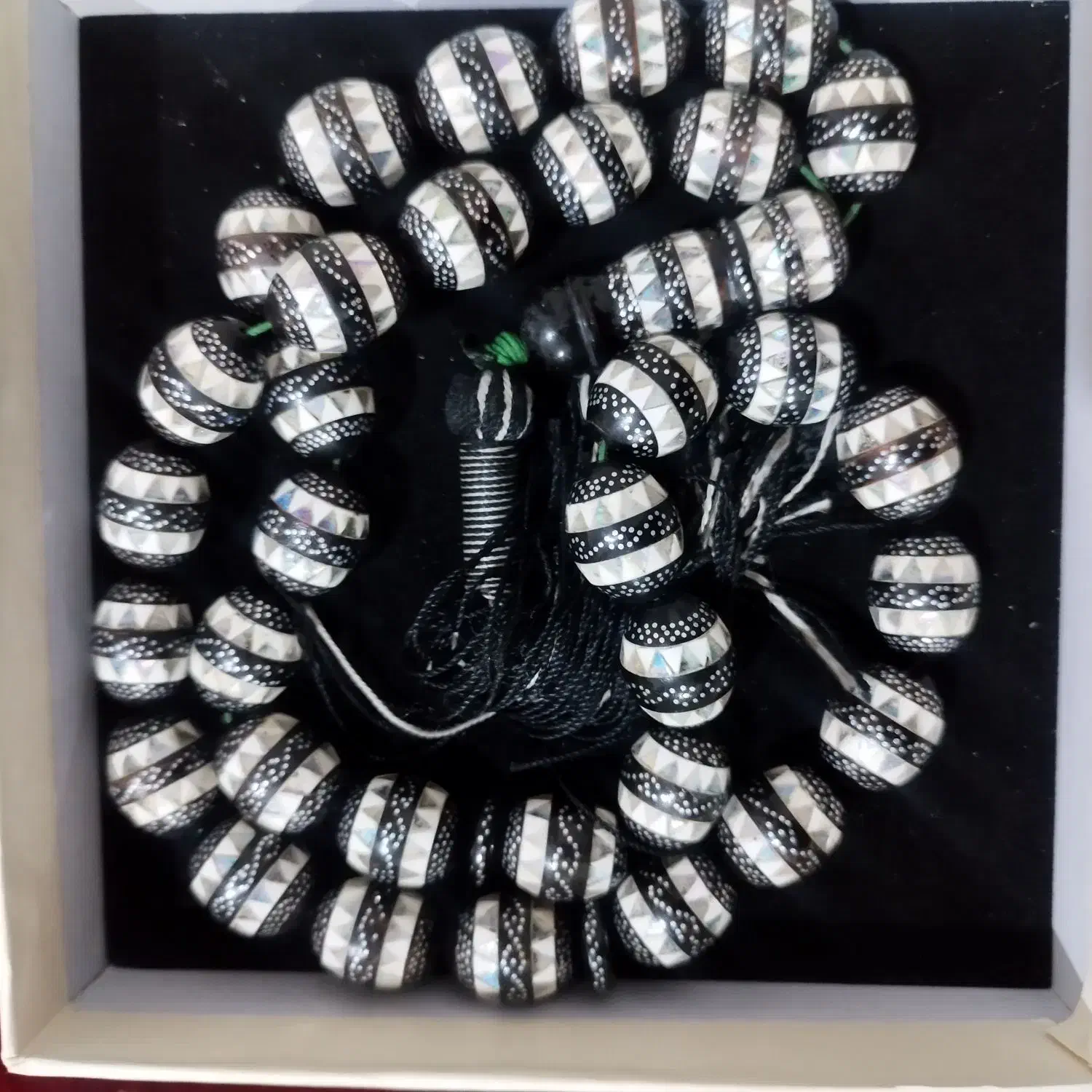 تسبیح یسر حجازی نقره کوب صدف واج کوب عتیقه|جواهرات|تهران, بریانک|دیوار