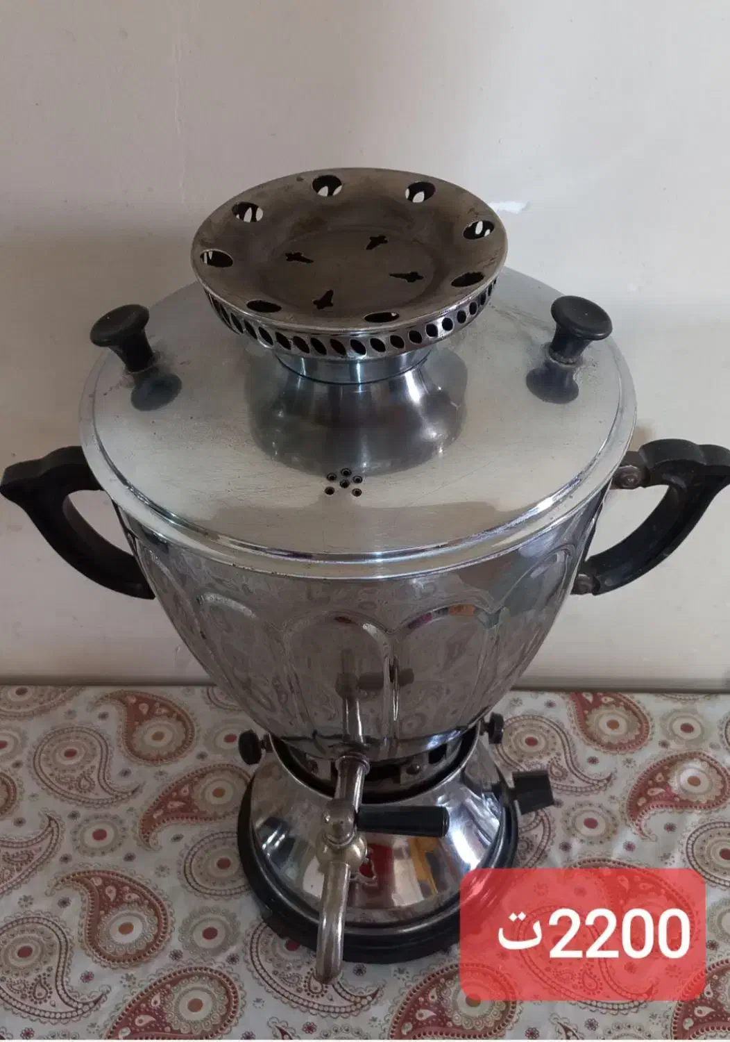 سماورگازی قدیمی ورق ضخیم سالم|سماور، چای‌ساز، قهوه‌ساز|پرند, فاز ۵|دیوار