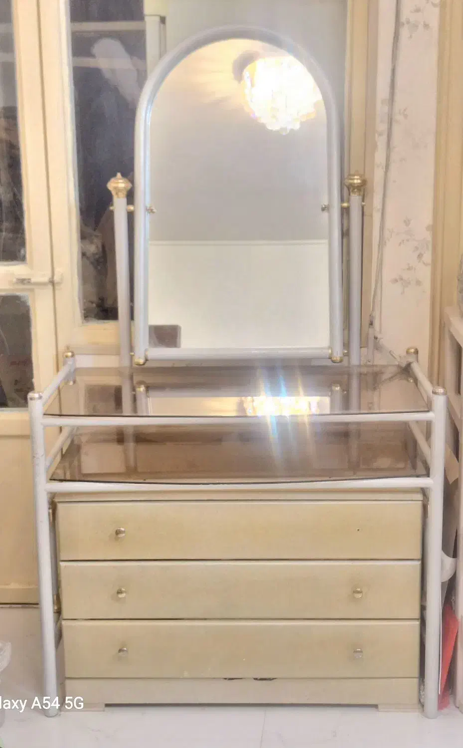 سرویس تخت فلزی کامل دونفره سالم|تخت و سرویس خواب|مشهد, کلاهدوز|دیوار