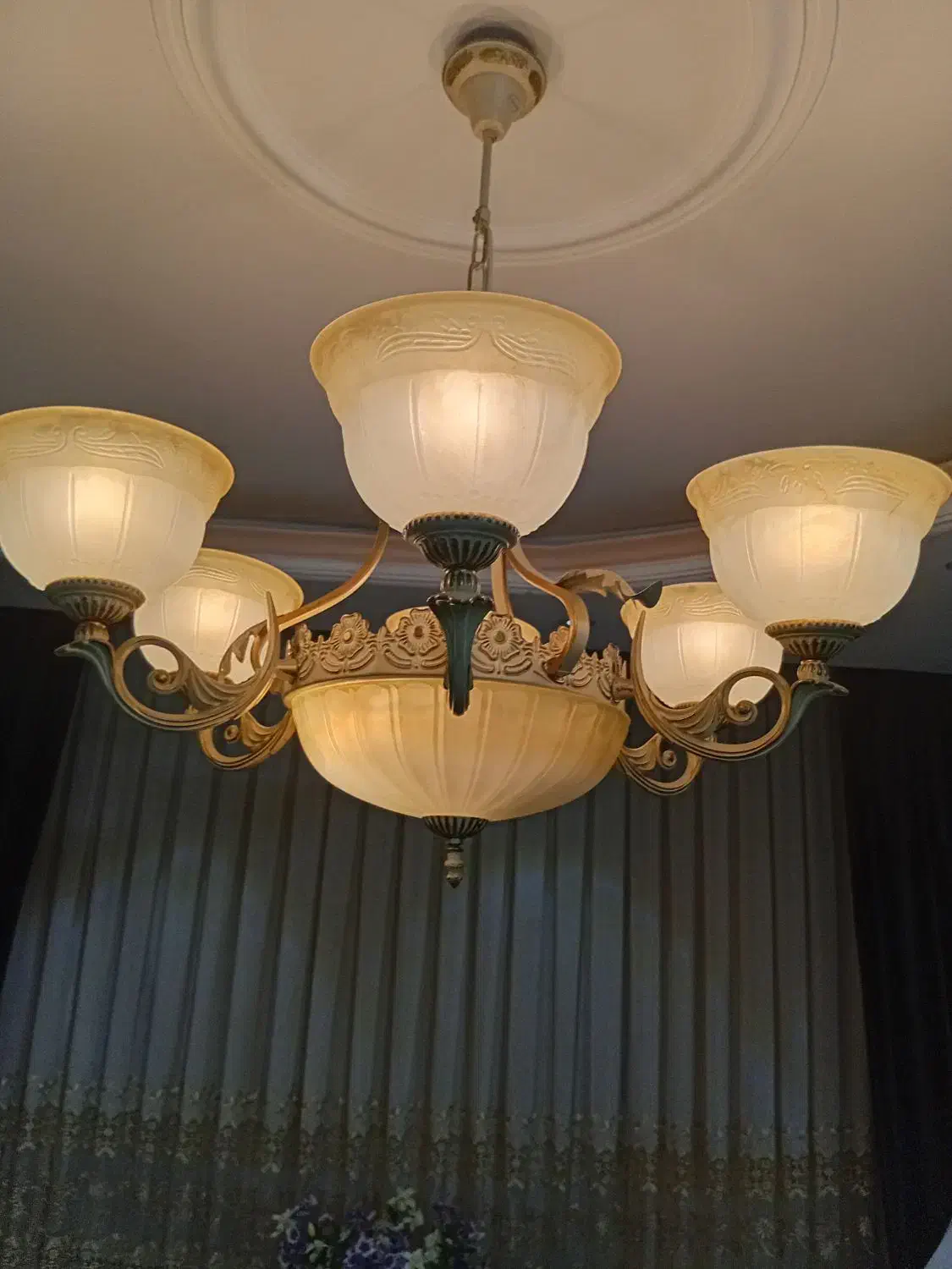 لوستر ۵ شاخه|لوستر و چراغ آویز|ری, فیروزآبادی|دیوار