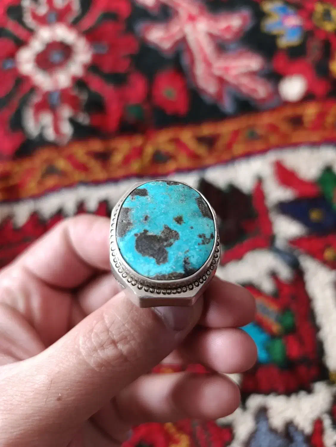 انگشتر زنده فیروزه.کهنه.دست ساز|جواهرات|تبریز, |دیوار