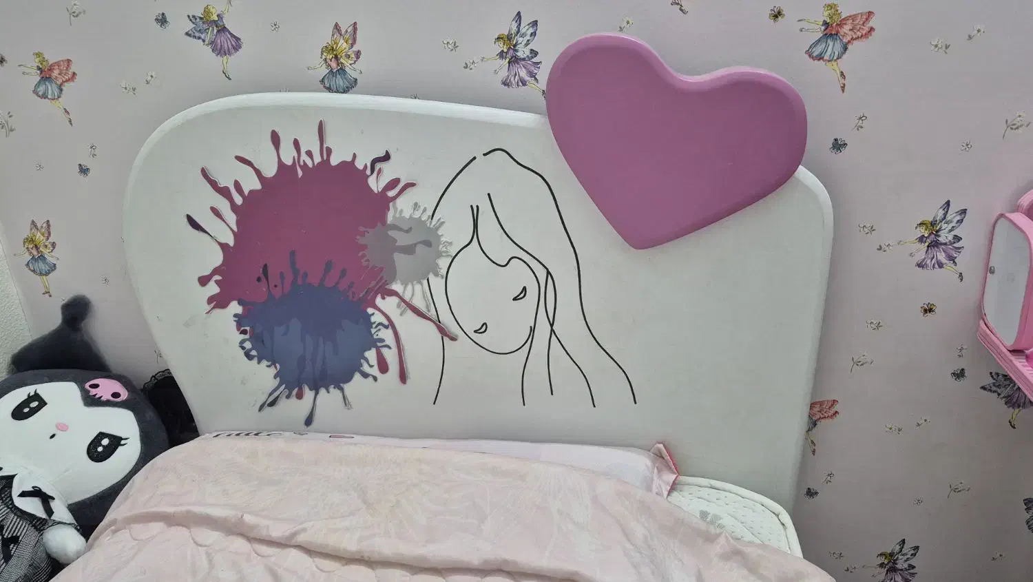 فروش فوری تخت نوجوان دخترانه ۹۰×۲۰۰ + تشک خوشخواب|تخت و سرویس خواب|شاهینشهر, شهرک میلاد|دیوار