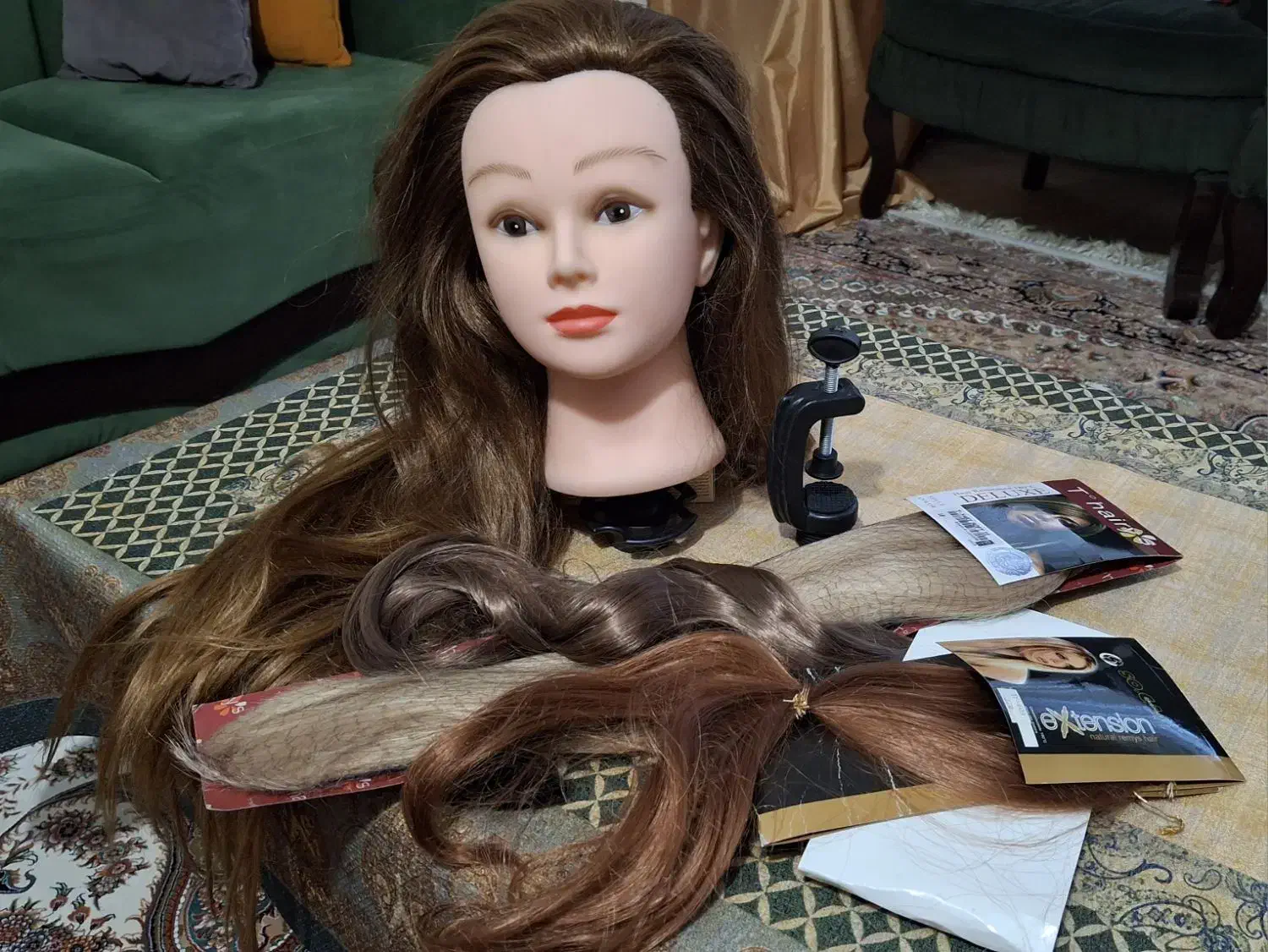 کله مانکن موی طبیعی، با گیره نگهدارنده وموی اضافه|آرایشی، بهداشتی، درمانی|رودهن, |دیوار