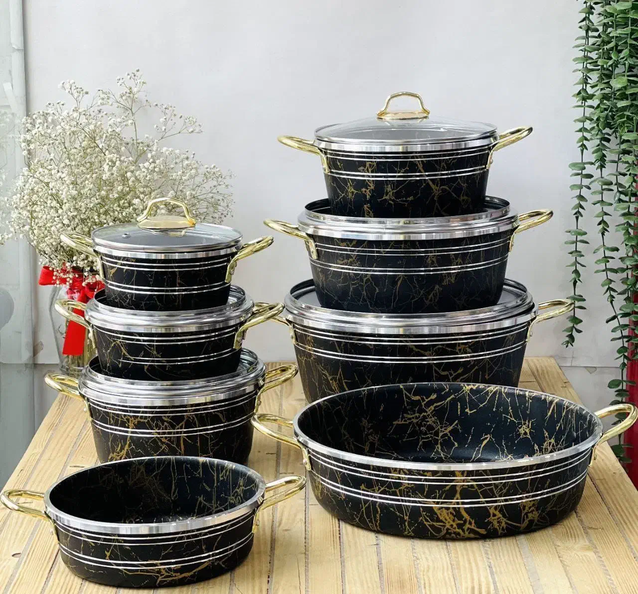 سرویس قابلمه ۱۴پارچه ماربل به قیمت کارخونه|ظروف پخت‌وپز|اردبیل, |دیوار