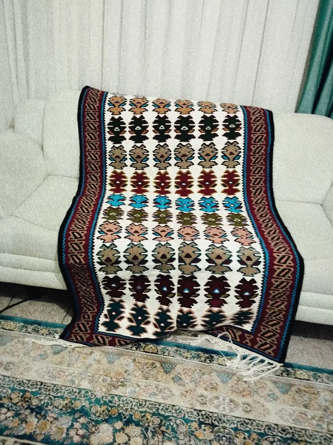 گلیم دستباف ریزبافت اعلا|گلیم، جاجیم، گبه|سنندج, |دیوار