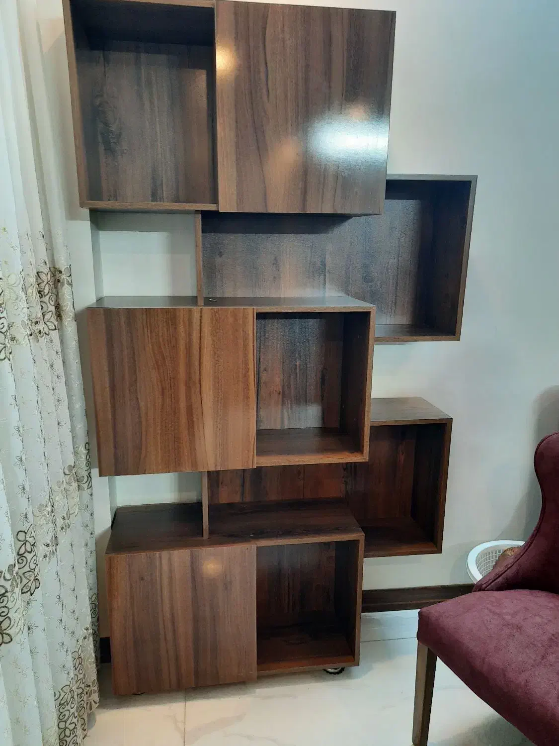 دکور چوبی|کتابخانه، شلف، قفسه‌های دیواری|خمینی‌شهر, |دیوار