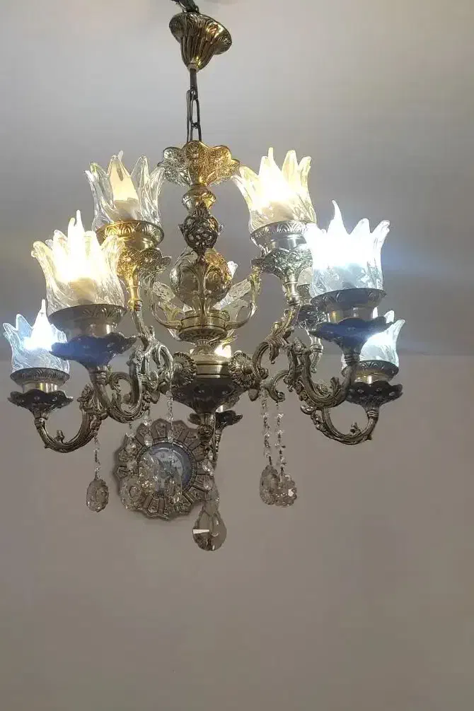 لوستر و آینه شمعدان برنز|لوستر و چراغ آویز|سهند, |دیوار