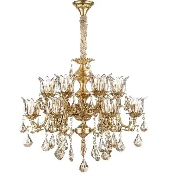 لوستر برنز مدل ۲ گل|لوستر و چراغ آویز|قم, نیروگاه|دیوار