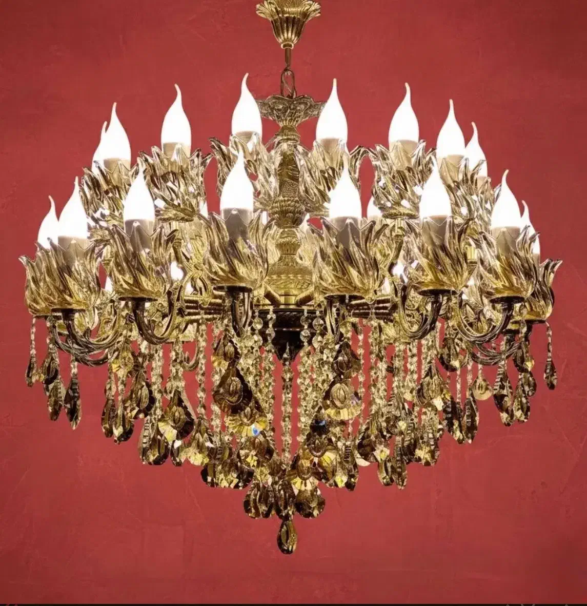 لوستر ۲۴شعله ترکیب برنز ‌کریستال درجه یک|لوستر و چراغ آویز|کرمانشاه, |دیوار