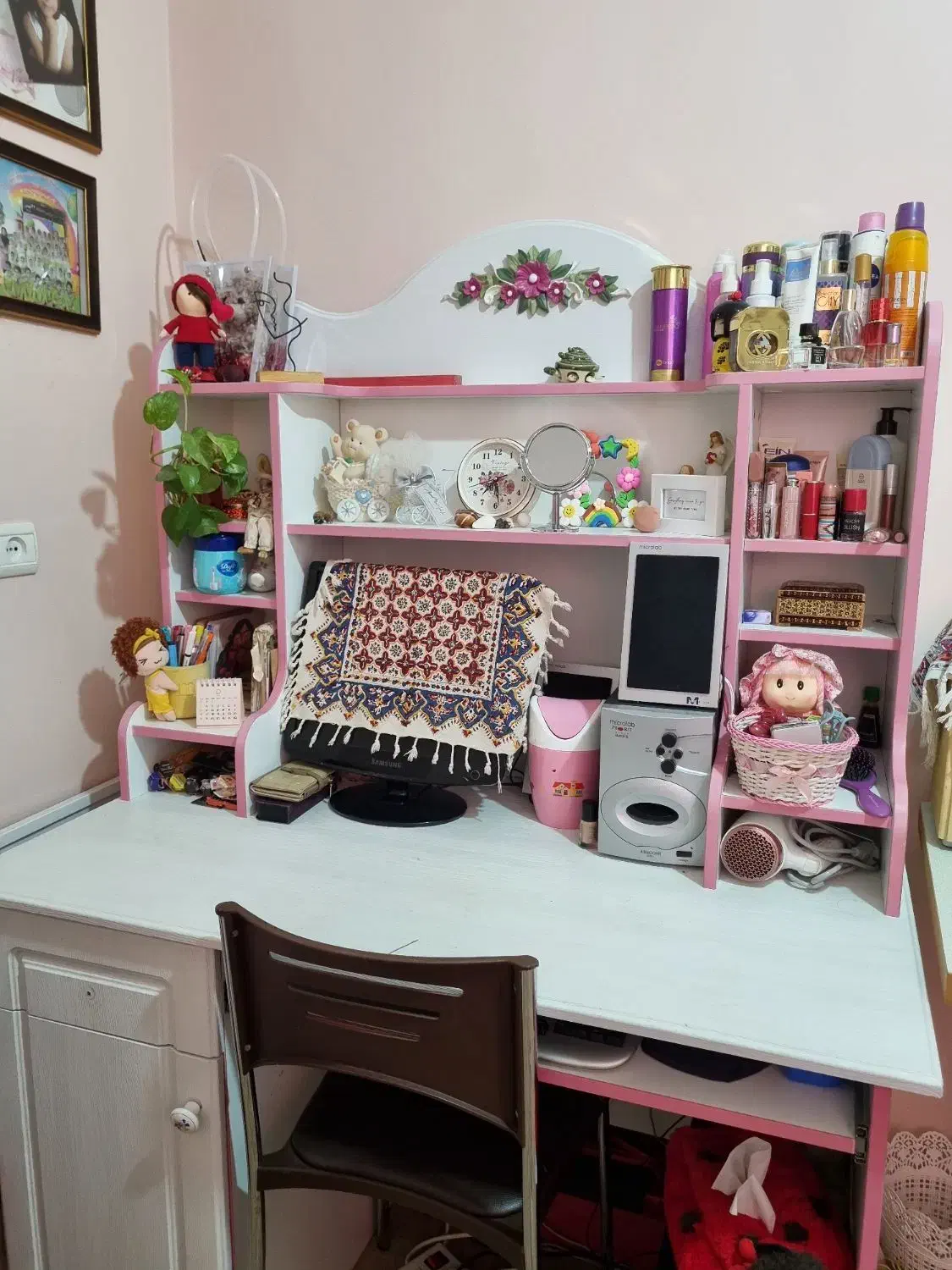 کمد و میز کامپیوتر|کتابخانه، شلف، قفسههای دیواری|گنبد کاووس, |دیوار