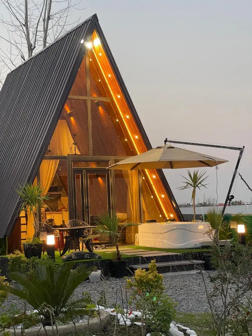 کلبه تک خواب با جکوزی جنگلی نور|اجارهٔ کوتاهمدت ویلا و باغ|نور, |دیوار