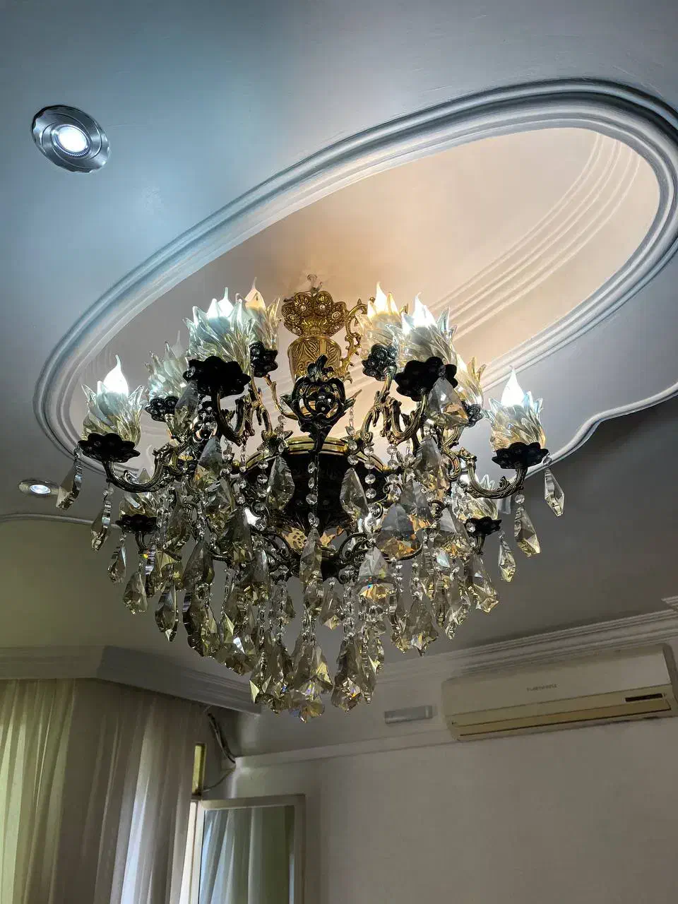 لوستر برنجی 8شاخه 16شعله و لوستر آشپزخانه|لوستر و چراغ آویز|قرچک, شهرک طلائیه|دیوار